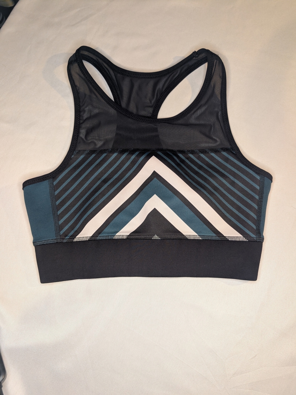 Black & Teal/Green Ivy Park Chevron Sports Bra - Women Intimates